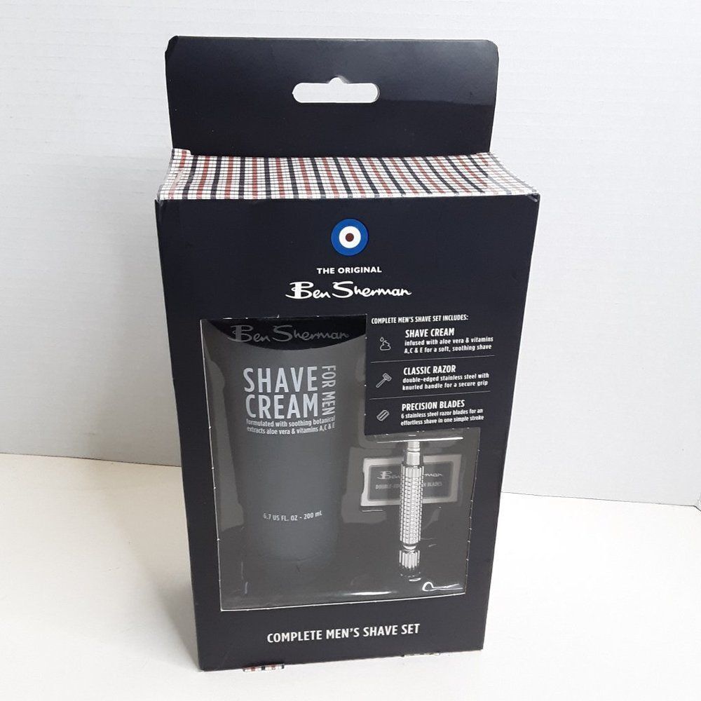 Ben Sherman Complete Men's Shave Set Cream Classic Razor